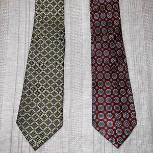 2 Men’s Ties Silk Pagliano Milan NY & Handmade by Naboth